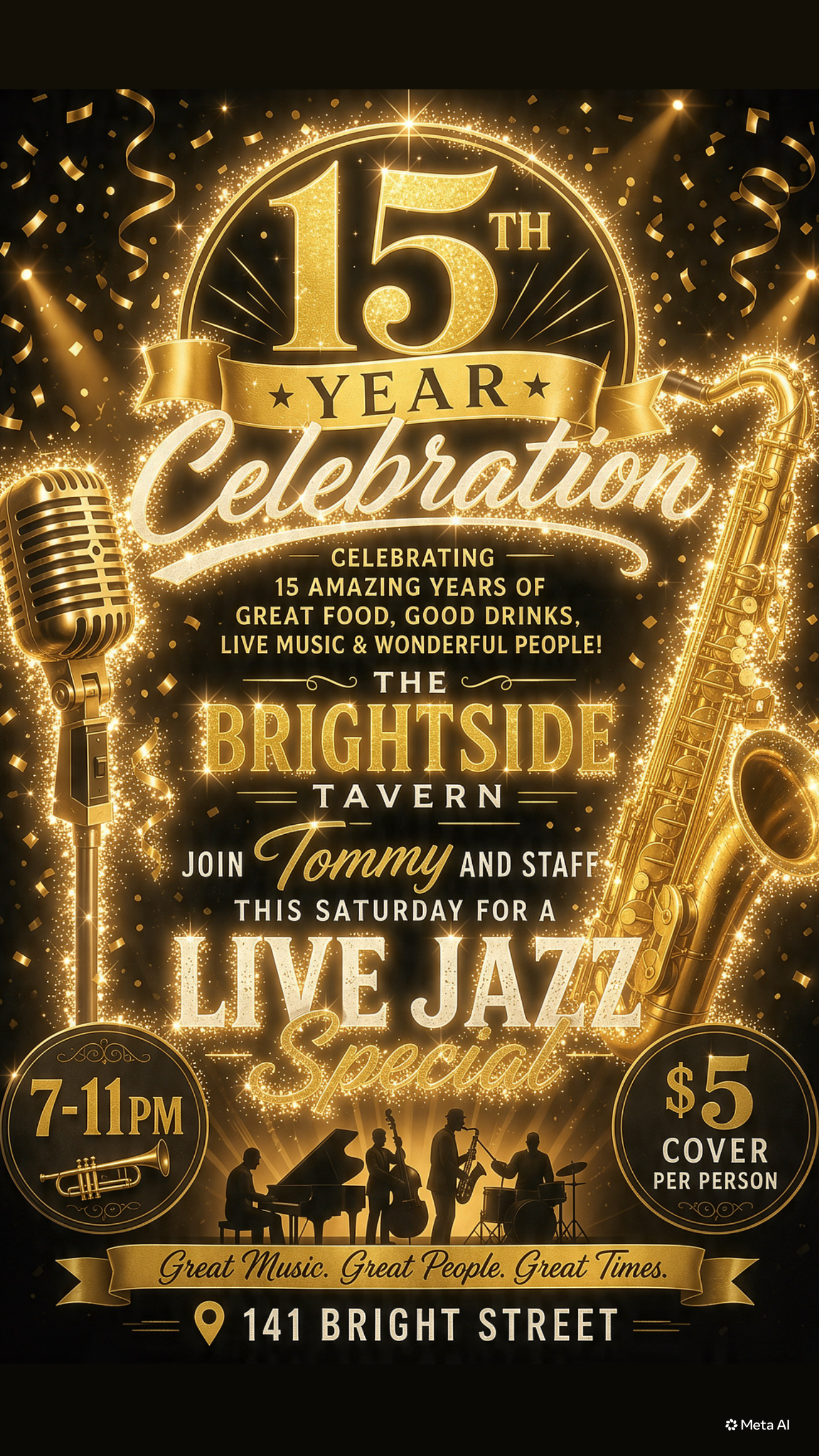 Brightside Tavern’s 15 Year Anniversary w/ Live Jazz